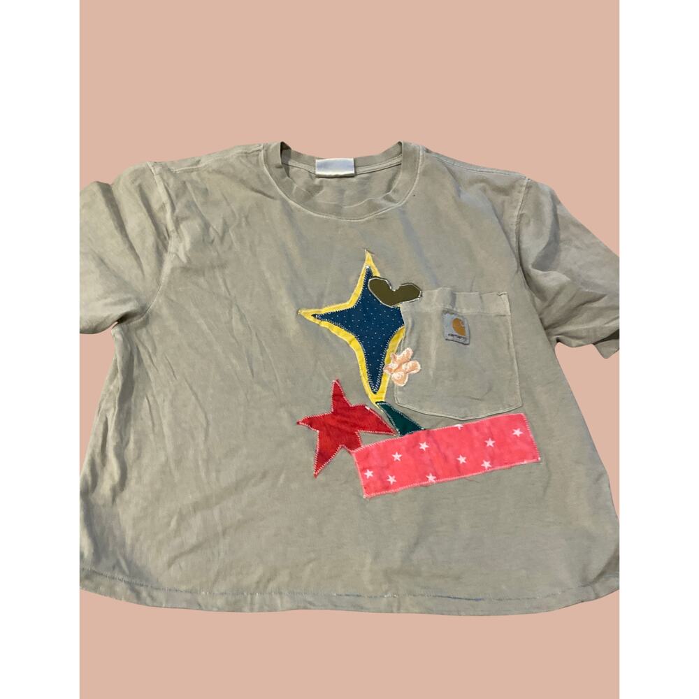 Medium Upcycled Carhartt T-Shirt | Boho Indie Maximalist Reworked